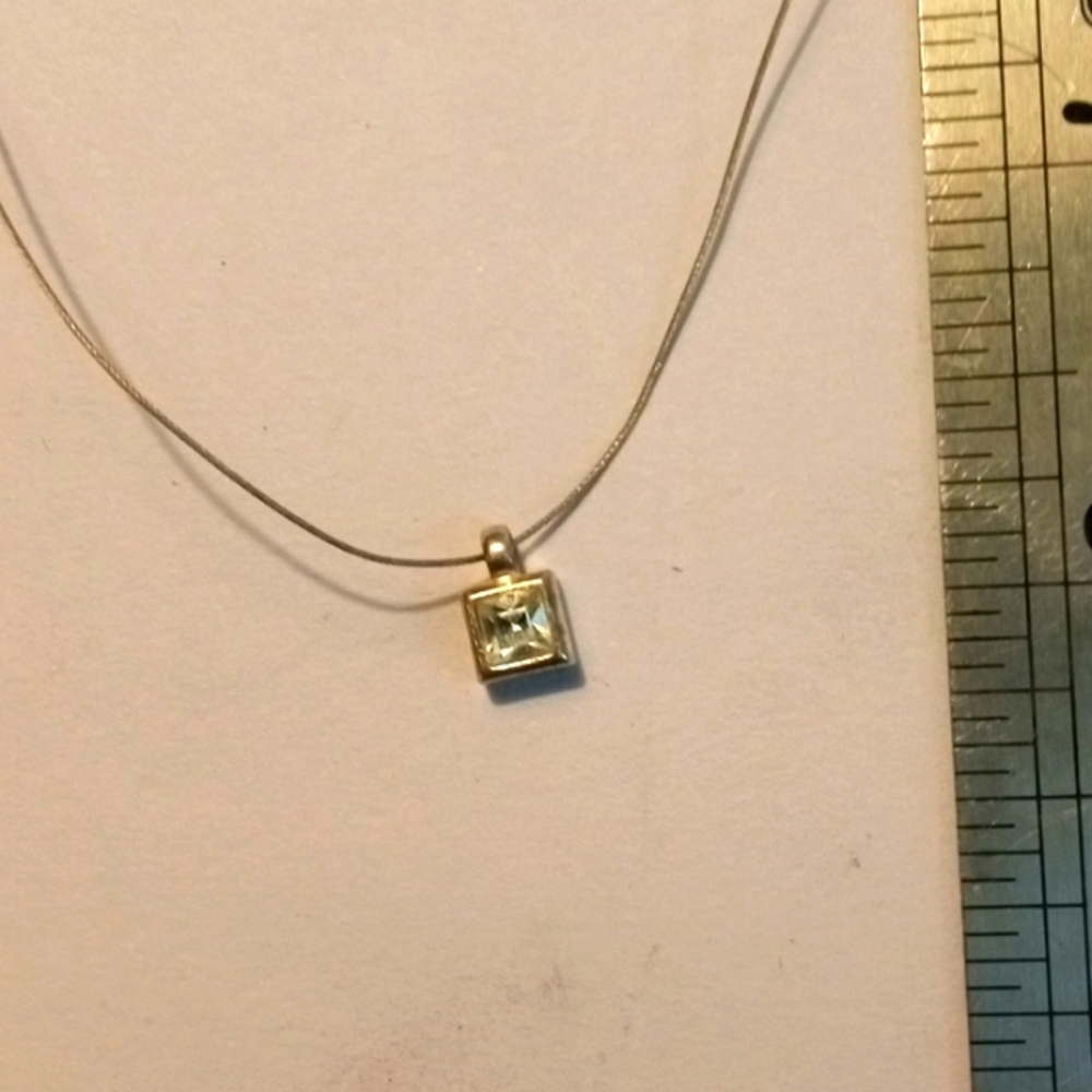 16" wire chain with cubic zirconia pendant